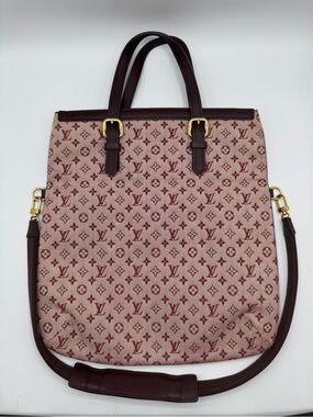 Vintage LV Burgundy Denim Monogram Tote with Strap